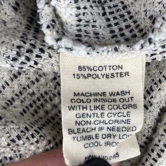 PER SE SPORT Blouse Boat Neck Long Sleeve Zipper Back Womens M White Black Tweed - Picture 8 of 8